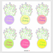 Sticker Fleurs florissantes désirs d'anniversaire (Feuille)