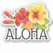 Sticker Fleurs Hawaïennes Aloha (Devant)