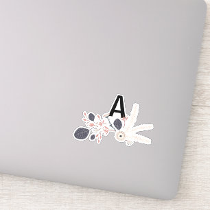 Sticker Fleurs Joueuses À Toiles Avec Initiales