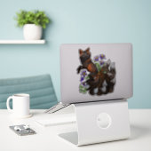 Sticker Fleurs Kistune et Columbine (Ordinateur portable sur le bureau)