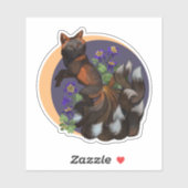 Sticker Fleurs Kitsune et Columbine (Feuille)