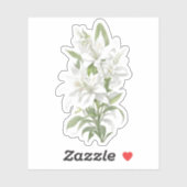 Sticker Fleurs Lys Blanches (Feuille)
