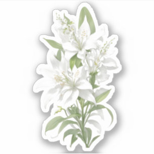 Sticker Fleurs Lys Blanches