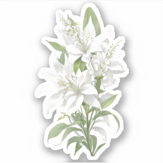 Sticker Fleurs Lys Blanches (Devant)