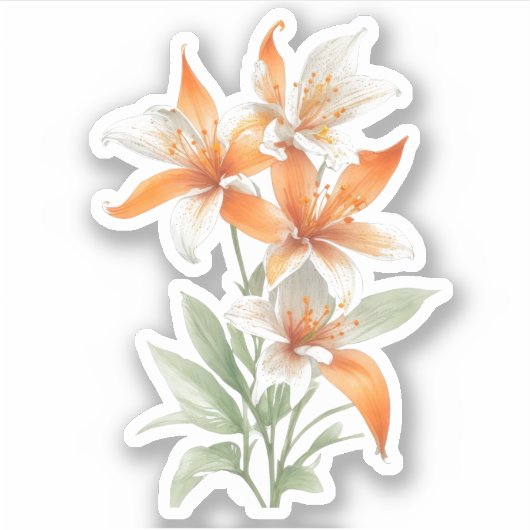 Sticker Fleurs Lys orange (Devant)