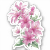 Sticker Fleurs Lys Orientales Roses (Devant)
