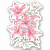 Sticker Fleurs Lys Roses (Devant)