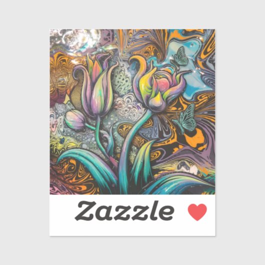Sticker Fleurs Mandala (Feuille)