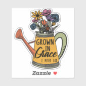 Sticker Fleurs mignonnes Verset de la Bible chrétienne Grâ (Feuille)