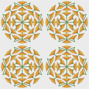 Sticker Fleurs Miroir Jaune Orange et Orange Jaune