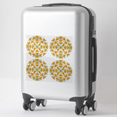Sticker Fleurs Miroir Jaune Orange et Orange Jaune (Sur valise)
