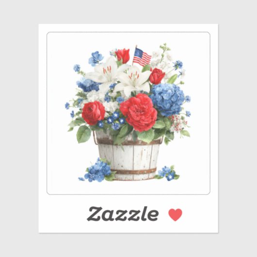 Sticker Fleurs patriotiques (Feuille)