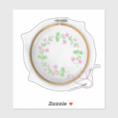 Sticker Fleurs roses à croix de vigne - ROSE (Feuille)