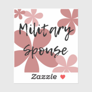 Sticker Fleurs roses Conjoint militaire