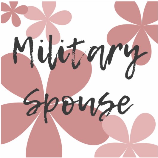 Sticker Fleurs roses Conjoint militaire (Devant)