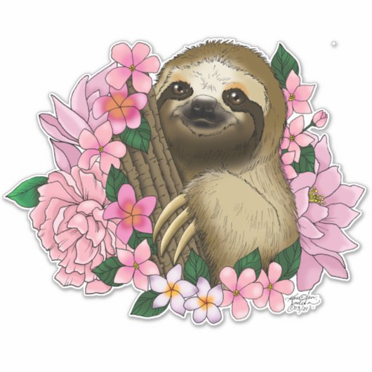 Sticker Fleurs roses parentes (Devant)
