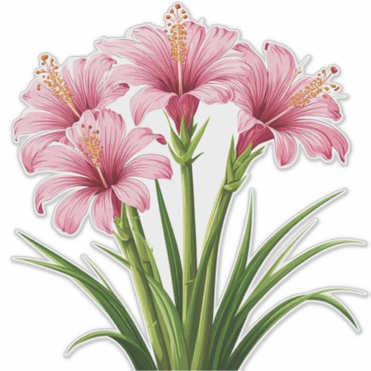 Sticker Fleurs roses vibrantes (Devant)