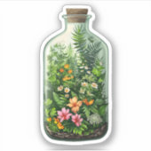 Sticker Fleurs sauvages dans une bouteille (Devant)