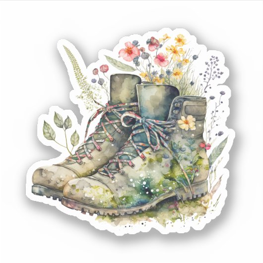 Sticker Fleurs sauvages en bottes (Devant)