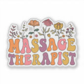Sticker fleurs Thérapeute de Massage (Devant)