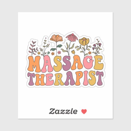 Sticker fleurs Thérapeute de Massage (Feuille)