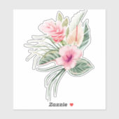 Sticker Fleurs Tropicales Chic (Feuille)