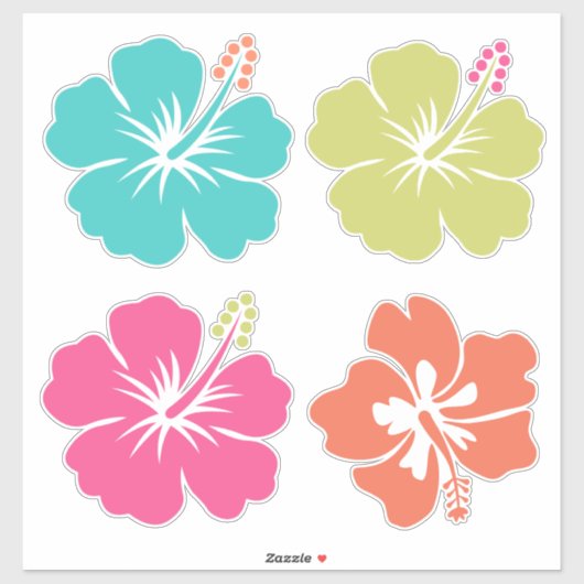 Sticker Fleurs tropicales d'été (Feuille)