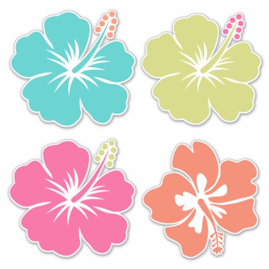 Sticker Fleurs tropicales d'été (Devant)