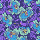 Sticker Fleurs violettes et bleues William Morris (Devant)