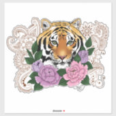 Sticker Fleurs violettes roses au henné de tigre (Feuille)