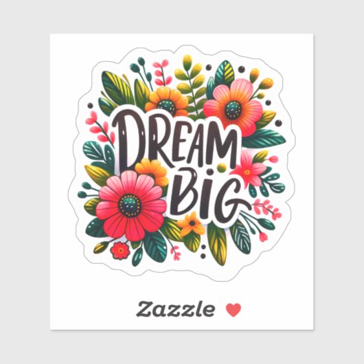 Sticker Fleurs vives inspirent les rêves (Feuille)