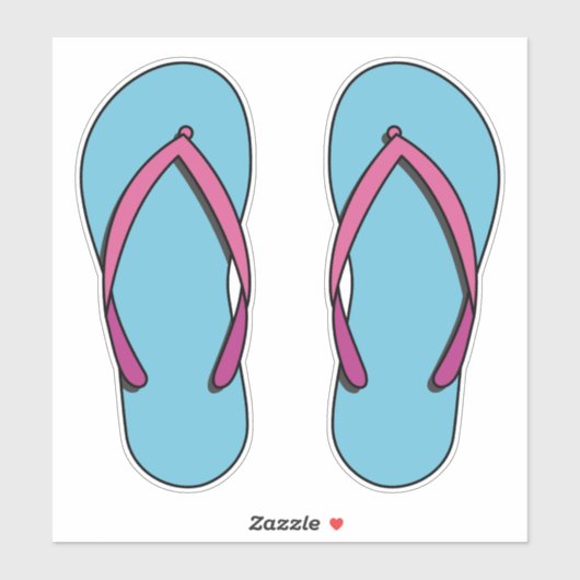 Sticker Flip Flops de plage (Feuille)