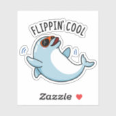 Sticker Flippin Cool drôle Dolphin Pun (Feuille)