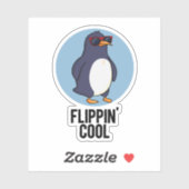 Sticker Flippin Cool Funny Penguin Pun (Feuille)