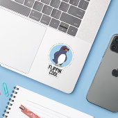 Sticker Flippin Cool Funny Penguin Pun (Ordinateur portable avec iPhone)