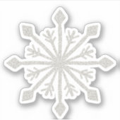 Sticker Flocon de neige à Parties scintillant d'argent (Devant)