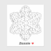 Sticker Flocon de neige blanc 3 d (Feuille)