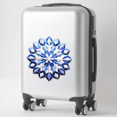 Sticker Flocon de Neige Bleu Détaille (Sur valise)