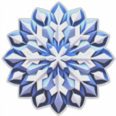 Sticker Flocon de Neige Bleu Détaille (Devant)