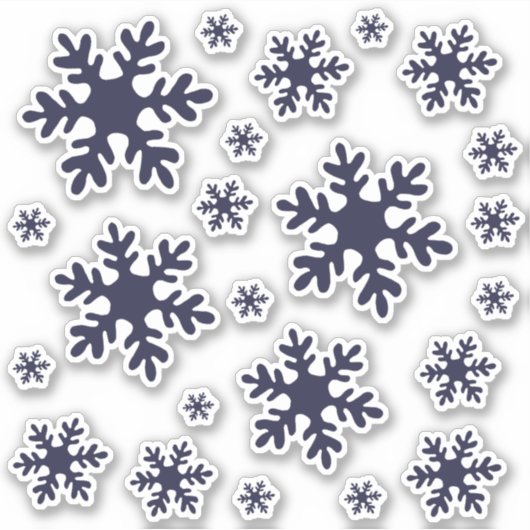 Sticker Flocon de neige bleu Hiver Noël Vacances (Devant)