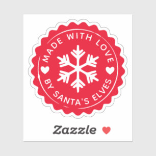 Sticker Flocon De Neige Fabriqué Avec Amour Par Père Noël 