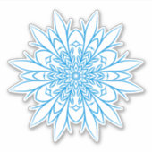 Sticker Flocon de neige mandala bleu complexe d'hiver (Devant)