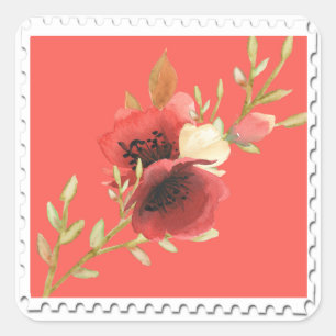 Sticker floral aquarelle