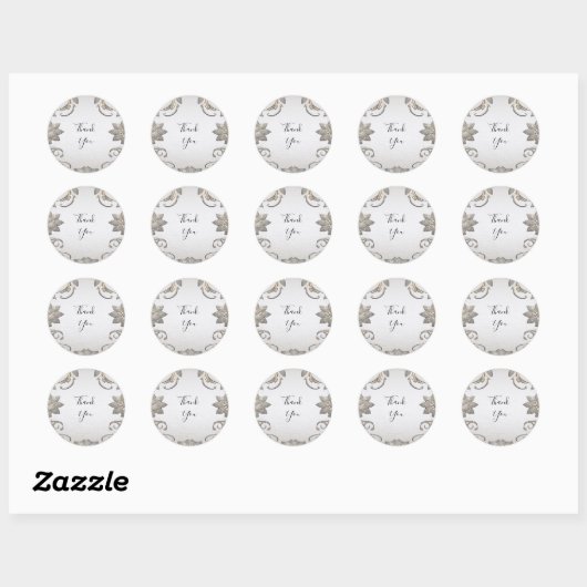 Sticker floral argent (Feuille)