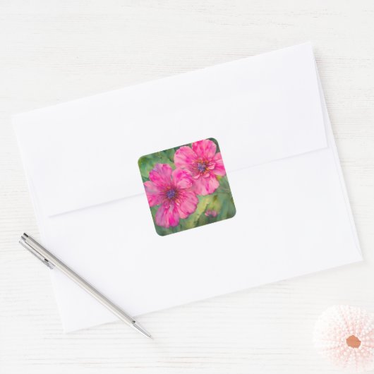 Sticker Floral Art Joli Fleurs Roses (Enveloppe)