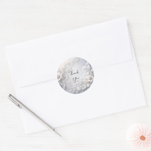 Sticker Floral Blanc (Enveloppe)