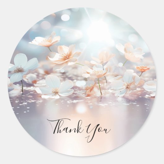 Sticker floral blanc de pêche (Devant)