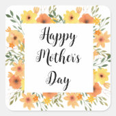 Sticker floral "Bonne fête des mères" (Devant)