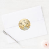 Sticker Floral Bow Or 50e Anniversaire (Enveloppe)