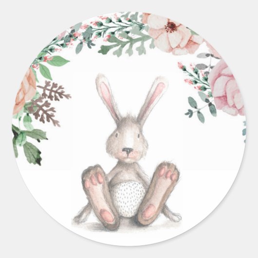 Sticker Floral Bunny (Devant)